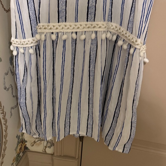 Blue and White Striped Maxi Dress - Picture 4 of 5